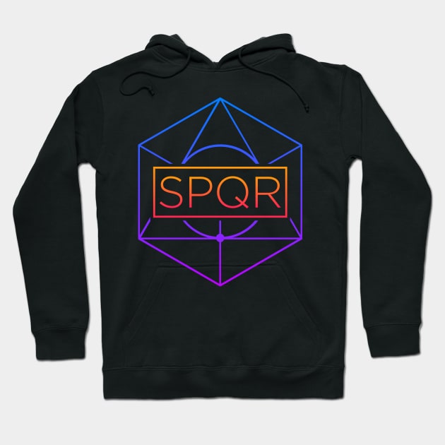 SPQR - Roman Empire Retro 80s Design Hoodie by MeatMan